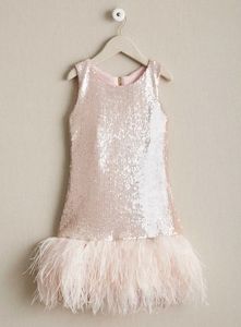 Chasing fireflies pink sequin feather party dress